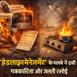 ‘हेडलाइन मैनेजमेंट’ के मलबे में दबी पत्रकारिता और जलती रसोई।